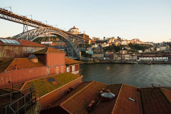 Vista Ponte Ferro Dom Luis Porto Antigo Portugal — Fotografia de Stock