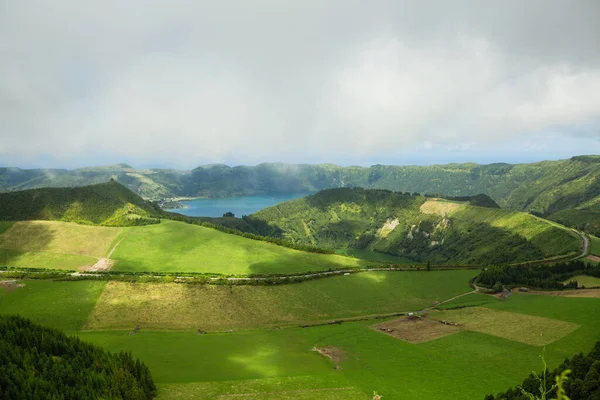 Вид Озера Sete Cidades Сан Фалуэле Азорские Острова Португалия — стоковое фото