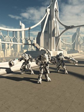 Robot nöbetçiler köprü koruma