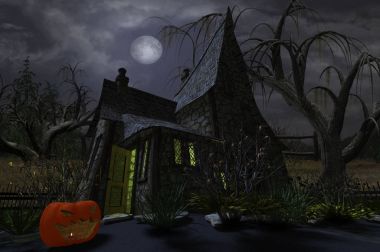 Cadı yazlık kabak fener ile