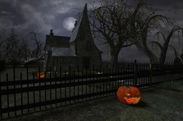 Halloween heks huis — Stockfoto