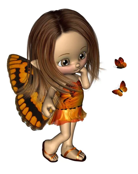 Toon Butterfly Fairy - Orange — Stockfoto