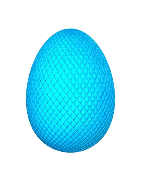 Velikonoční vajíčko s modrým kovovým provedením a vyvýšené prošívané textury — Stock fotografie