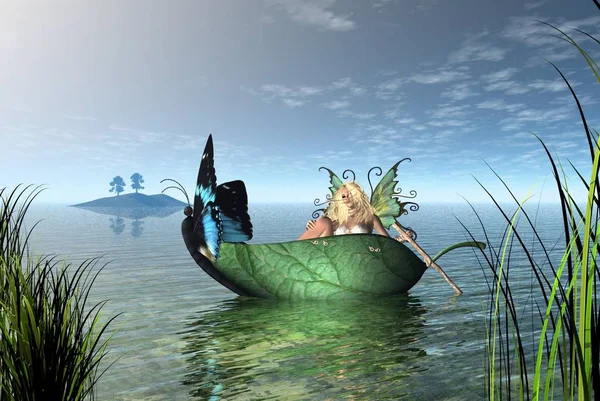 Fairy Butterfly Boat — Stock Photo, Image