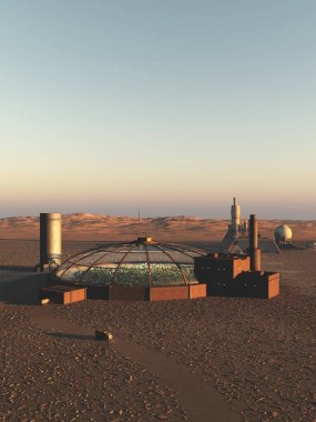 Biodome on an Alien Desert Planet clipart
