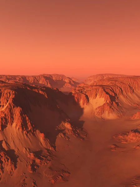 Canyon Mars Sciencefiction Illustratie Van Een Denkbeeldige Canyon Landschap Mars — Stockfoto