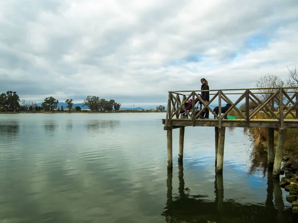 Delta řeky Ebro jak to prochází Deltebre — Stock fotografie