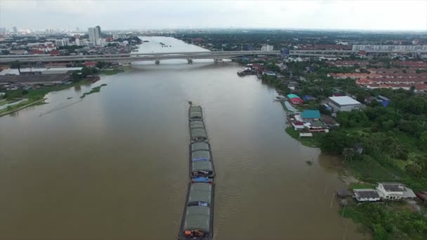 Letecký pohled na město bangkok — Stock video