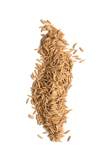 Semente de arroz no fundo branco — Fotografia de Stock
