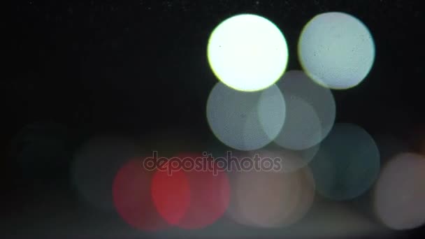 从焦点夜交通灯 — 图库视频影像