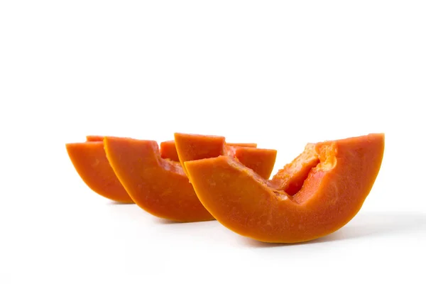 Papaia isolata su sfondo bianco — Foto Stock