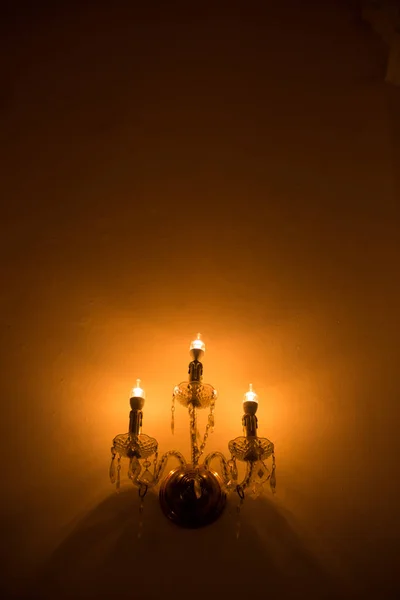 Artificial candlesticks wall — Stock Photo, Image