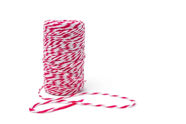 Red and white rope roll — Stock Photo, Image