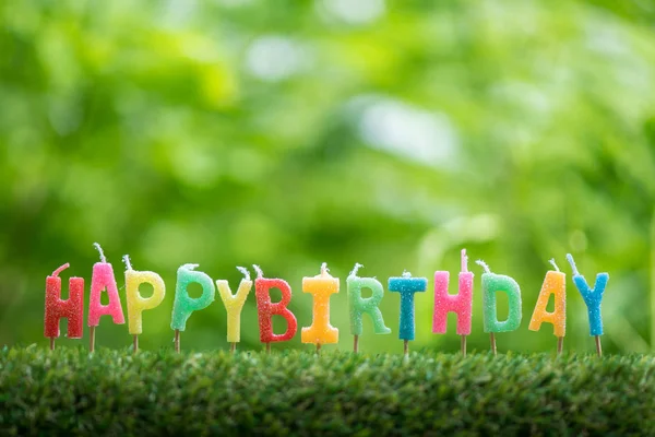 Birthday candles with natural environment — Stock Photo, Image