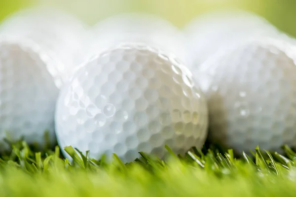 Golf piłka wiersza — Zdjęcie stockowe