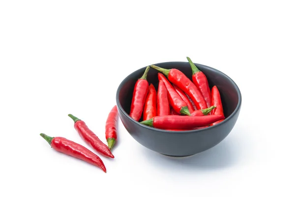 Red pepper in a bowl isolated on white background — Stock Photo, Image