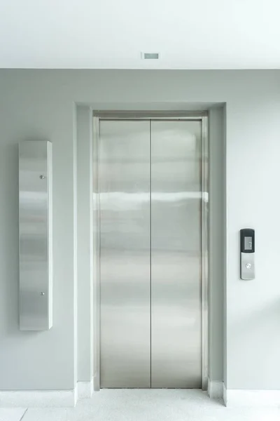 Modern elevator made of metal in building — Stock Photo, Image