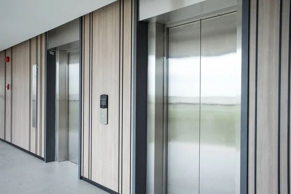 Modern elevator made of metal in building — Stock Photo, Image