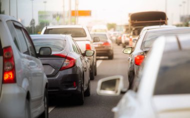 Bangkok, Tayland 'da otoyolda trafik sıkışıklığı