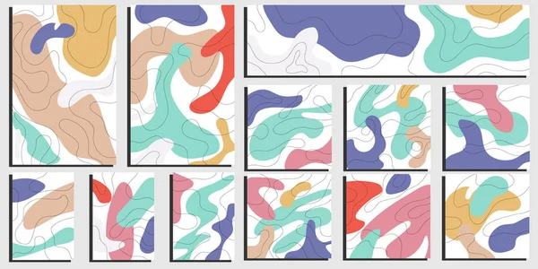 Набор Красочных Шаблонов Баннеров Просто Векторная Иллюстрация — стоковый вектор