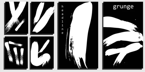 Conjunto Plantillas Banners Blanco Negro Simplemente Ilustración Vectorial — Archivo Imágenes Vectoriales