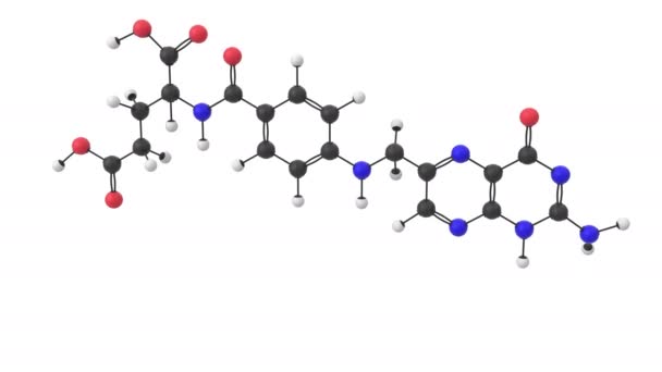 层的维生素B9分子3D动画 — 图库视频影像