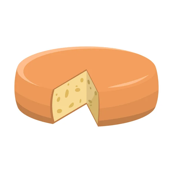 Friske gule ost hoved med stykke mangler vektor illustration – Stock-vektor