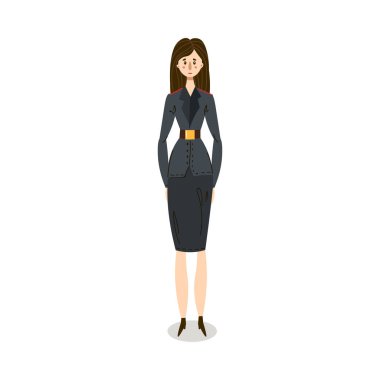 Etek resimli askeri üniformalı kadın.