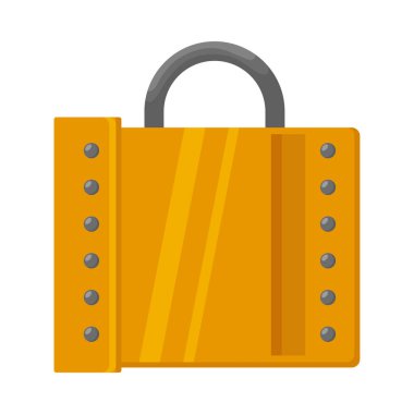 Beyaz arkaplan vektör illüstrasyonu üzerinde sarı altın kilit