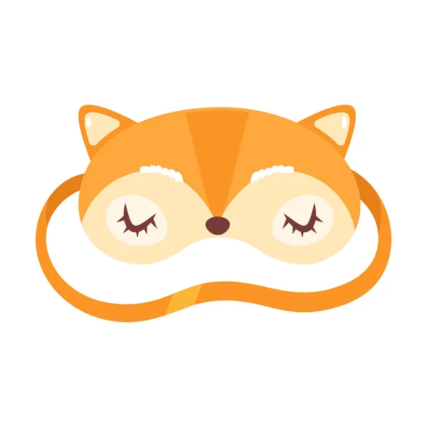 Mask for sleeping in fox shape with eyes vector illustration — Stock Vector
