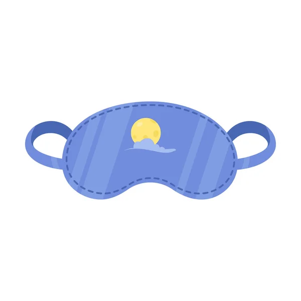 Modrá maska pro spaní s mraky vektor kreslení slunce ilustrace — Stockový vektor