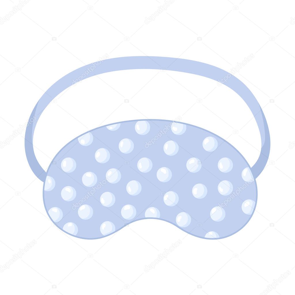 Blue dotted stylish mask for sleeping vector illustration