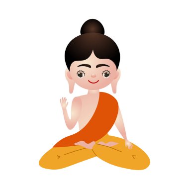 Hint tanrısı, geleneksel giyim vektörü illüstrasyonunda Lotus 'ta oturuyor.