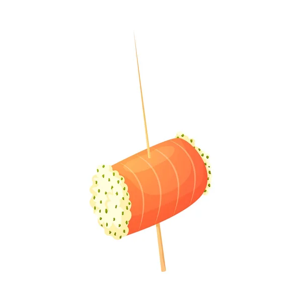 Antipasto con salmone farcito con formaggio ed erbe vettoriali illustrazione — Vettoriale Stock