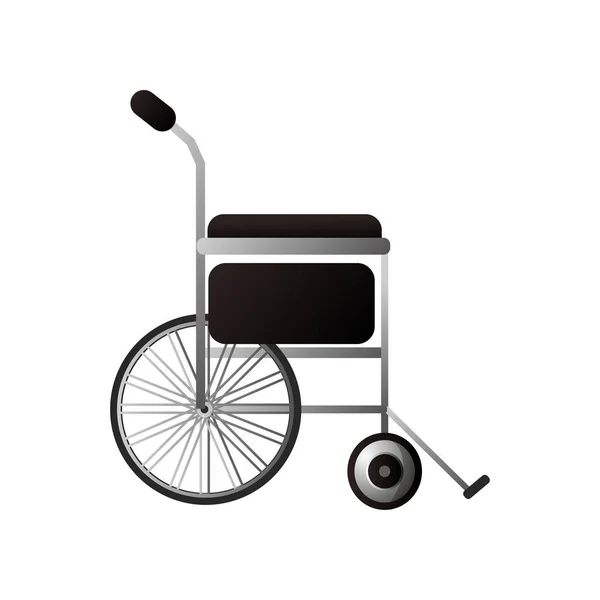 Side of classic wheelchair with old wheels and leather material — Stock Vector