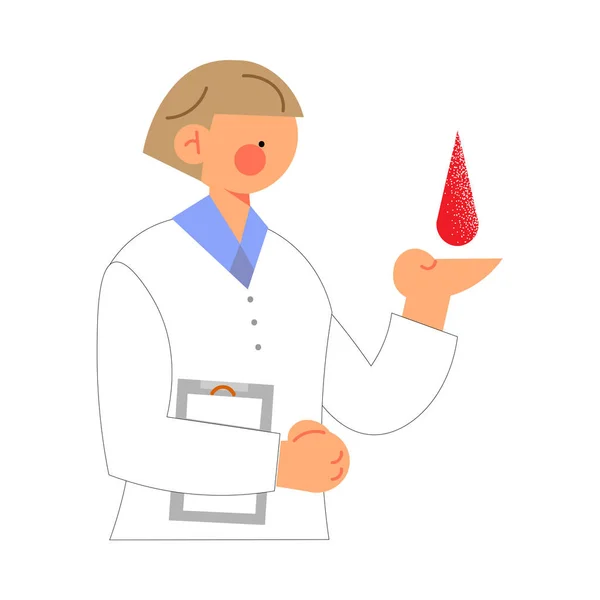 Doctora que trata con donantes de sangre en la clínica — Archivo Imágenes Vectoriales