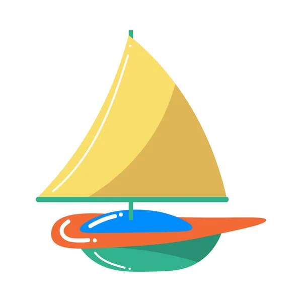 Cute colorful yacht toy for children. Vector illustration isolated on white background — 스톡 벡터