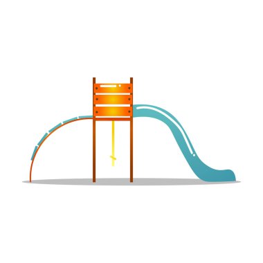 Beyaz arkaplanda izole edilmiş halat ve merdiven vektör illüstrasyonuyla çocuklar kayıyor