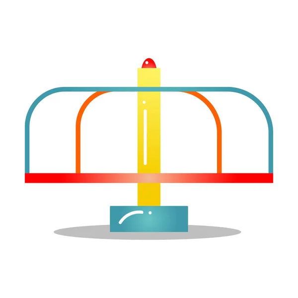 Niños merry-go-round para ilustración vectorial de patio aislado sobre fondo blanco — Vector de stock