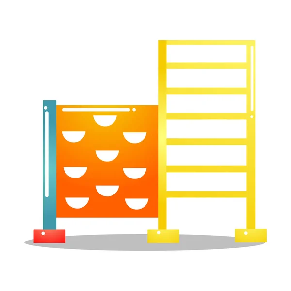 Parque infantil con escaleras y pared de escalada. Ilustración vectorial aislada sobre fondo blanco — Archivo Imágenes Vectoriales