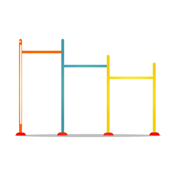 Terrain de jeux pour enfants complexe sportif avec barre transversale horizontale en métal. Illustration vectorielle isolée sur fond blanc — Image vectorielle