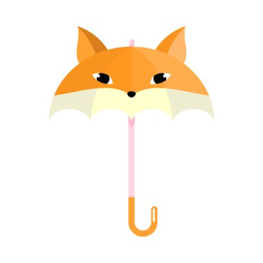 Tilki suratlı komik turuncu şemsiye.