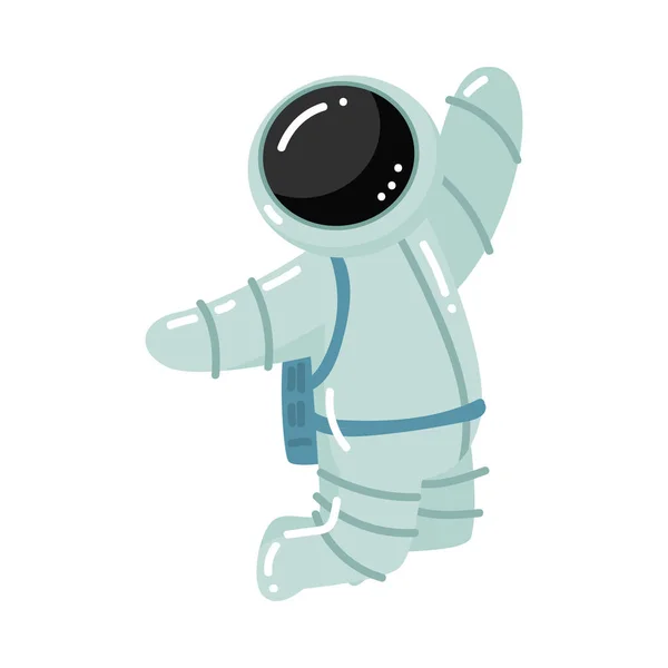 Astronaut springen in speciale metalen ruimtepak vector illustratie — Stockvector