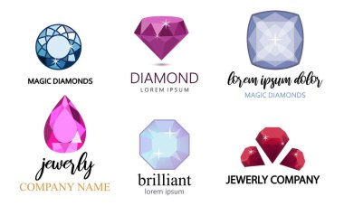 Kristal değerli taşlar, mücevher, elmas çizimler ve harfler.