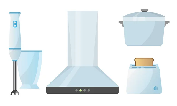 Различные типы кухонных принадлежностей для векторной иллюстрации приготовления пищи — стоковый вектор