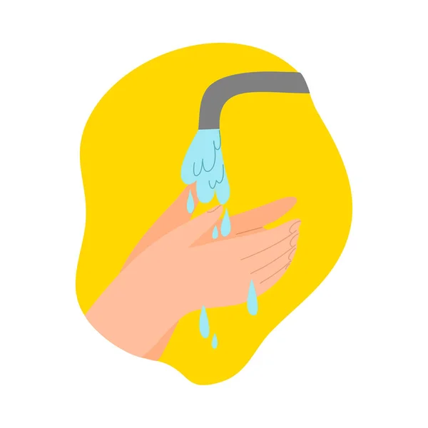 Hygienisk handtvätt med tvål och vatten för att skydda mot bakterier — Stock vektor