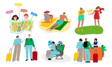 Genç mutlu çiftler, seyahatlerin ve tatillerin keyfini çıkarıyorlar.