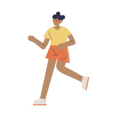 Yarışmada koşan genç bayan profesyonel atlet