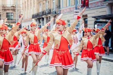 Celebration of Lviv City Day 2018. City procession in the central part of the city clipart