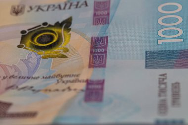 2019 'da yayınlanan 1000 Hryvnias banknotunun ön tarafı.